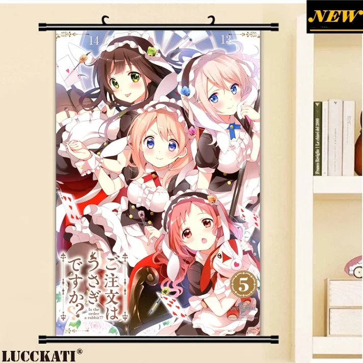 40X60 см Gochiusa Gochuumon wa Usagi Desu ka Rabbit верблюжья лапка лоли мультфильм аниме Настенная