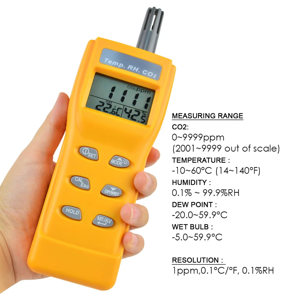 Качество воздуха в помещении 9999ppm цифровой датчик углекислого газа температуры и