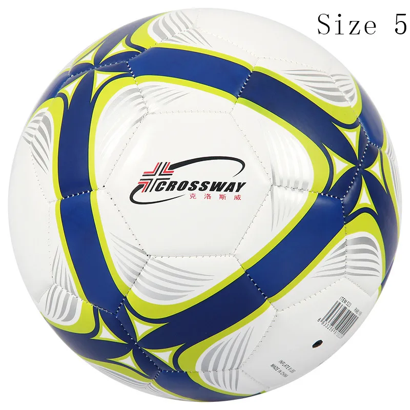 Soccer Ball Size 5 CROSSWAY, Официальный стандартный футбольный мяч, размер 3, 4, 5, футбольный мяч для мужчин и детей, для игры на открытом воздухе, тренировочный мяч с надувной сеткой, гол, ПУ - Цвет: Soccer Ball Size 5