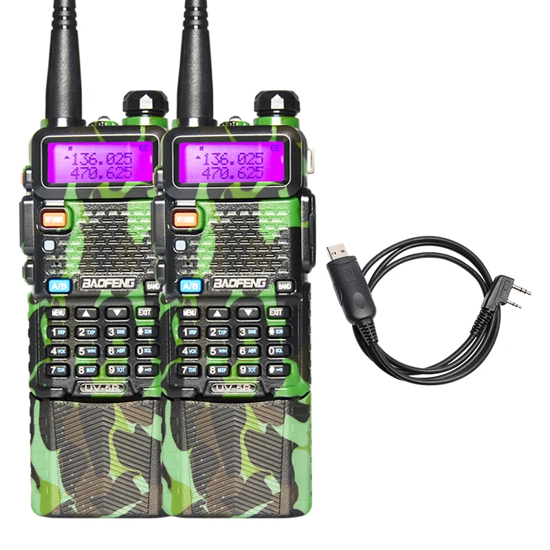 2 шт./лот Baofeng UV-5R двухстороннее радио walkie talkie Dual Дисплей fm УКВ радиостанции CB с