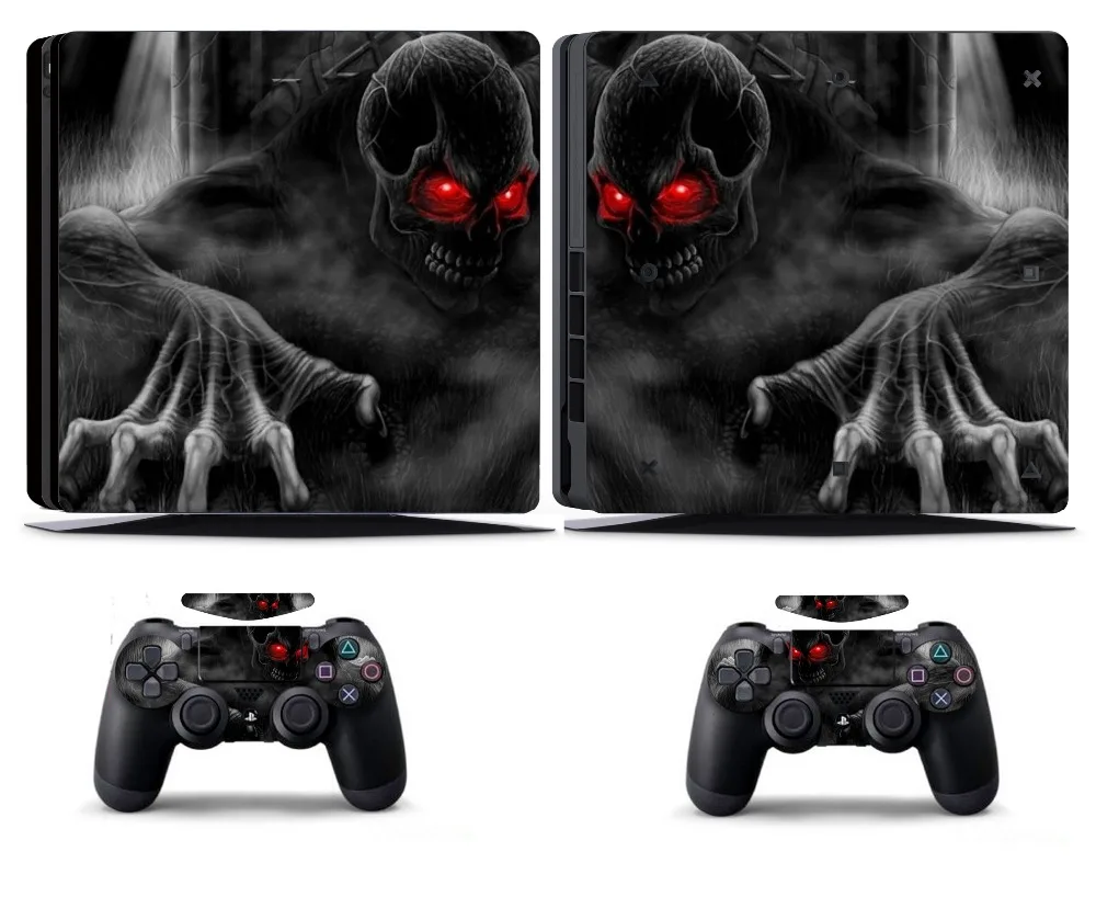 Наклейка Dark Skull 205 PS4 Slim Skin Виниловая наклейка для Sony PlayStation 4 и 2 контроллера|skull