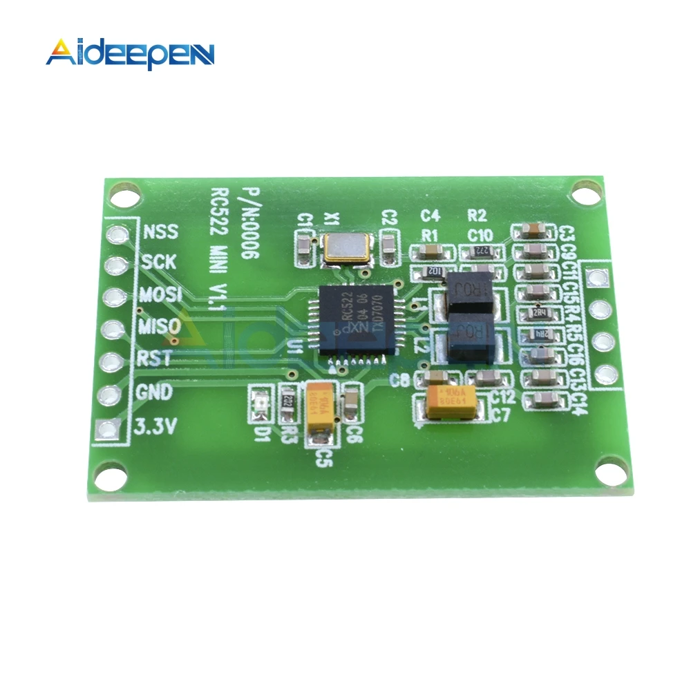 

SPI RC522 RFID Module Card Reader Sensor Module Writer Module I2C IIC Interface IC Card RF Ultra-Small RC522 13.56MHz