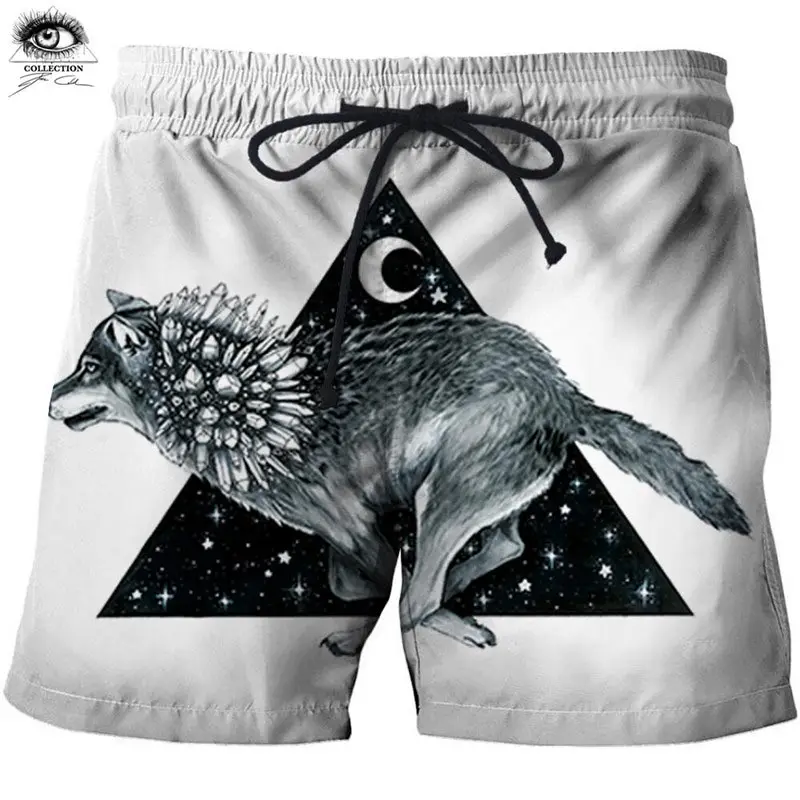 

Galaxy Wolf 3D Printed By Pixie Cold Art Beach Shorts Men Board Shorts Plage Male Quick Shorts Swimwear Streetwear DropShip