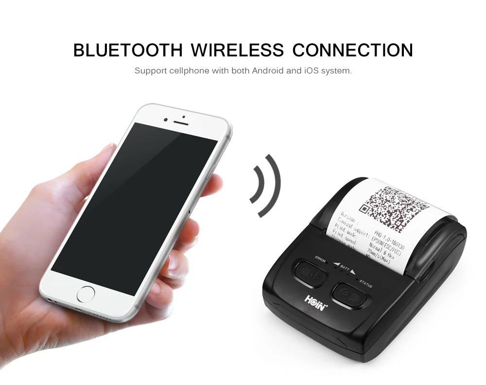 HOIN HOP H200 58 мм Термопринтер Bluetooth USB портативный мобильный чековый принтер печатная машина устройство PK MTP-II