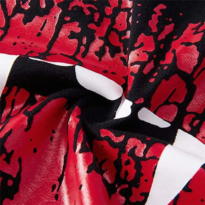 

Women Blouse Halloween Printing Red Lips Oblique Collar Long Sleeve Blouse dropship Halloween Bhristmas Gift #15