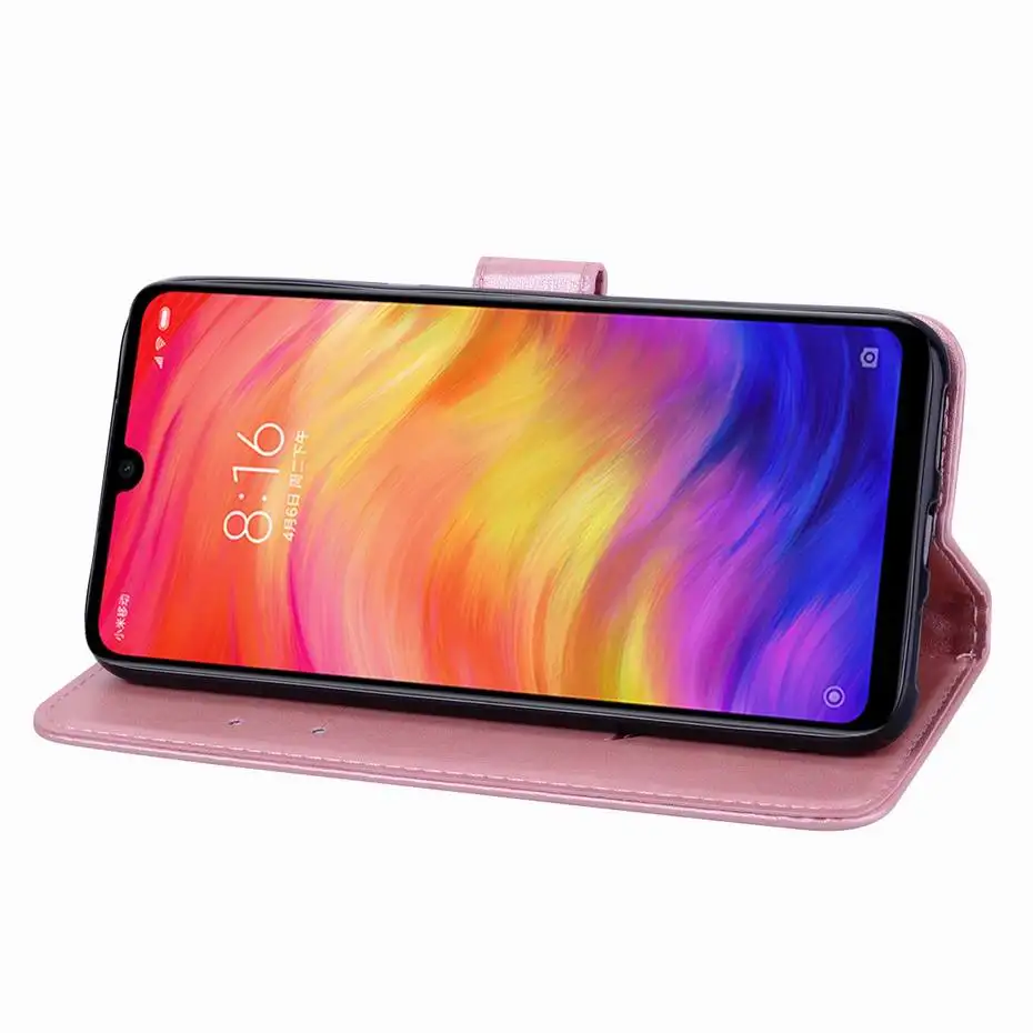Чехол для Redmi Note 7 из искусственной кожи с откидной крышкой для Xiaomi Redmi Note 7 Pro, чехол с откидной крышкой с 3D рисунком розы для телефона Redmi 7 Note7