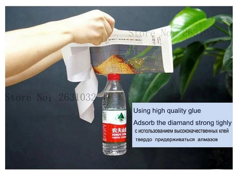 UzeQu 5D DIY Алмазная картина водопад цветок крестиком настенные часы Алмазная вышивка полная Алмазная мозаика, Стразы Декор