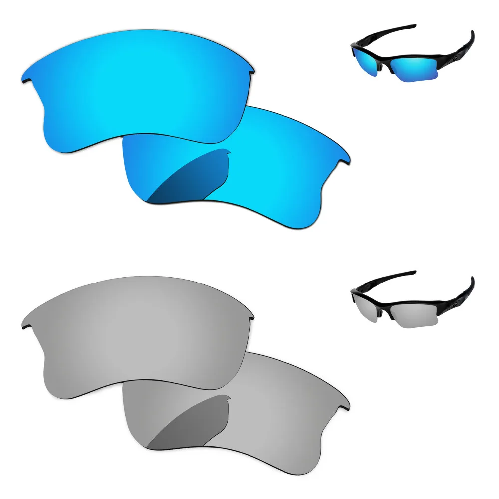 

Хромированные серебристые и синие 2 пары зеркальные поляризованные Сменные линзы для Flak Jacket XLJ солнцезащитные очки в оправе 100% UVA & UVB защита