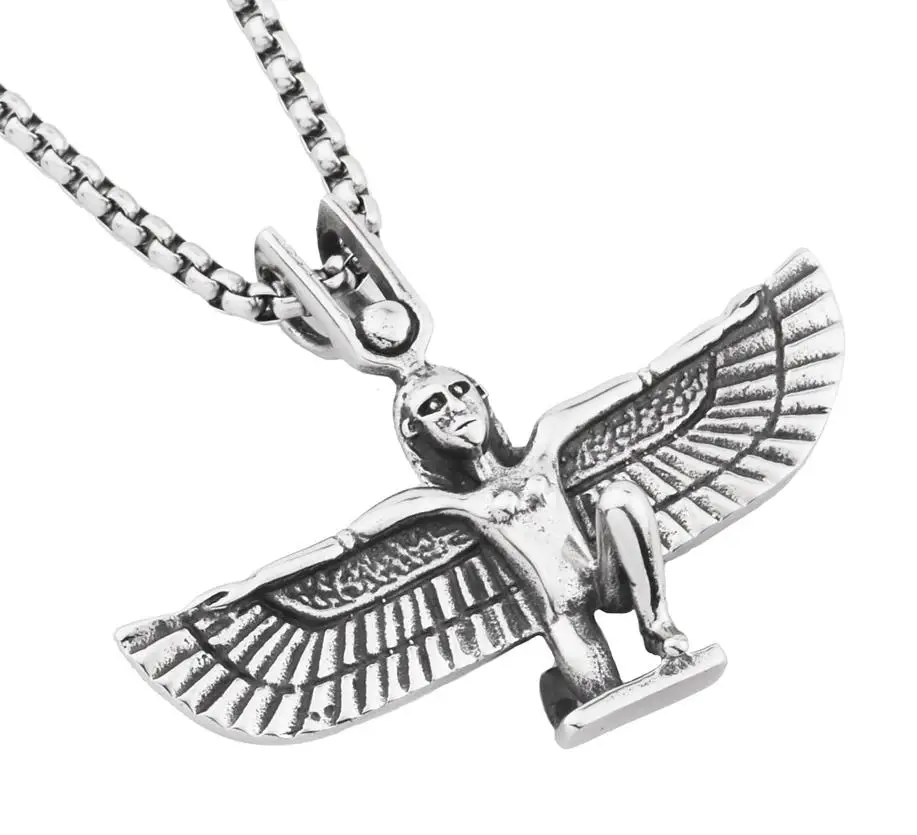 2018 новый хип хоп Для мужчин звено цепи Серебряный Крыло ангела кулон Цепочки и