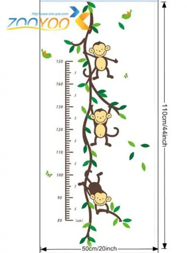Виниловая наклейка на стену в виде обезьяны дерева лозы декор для детской