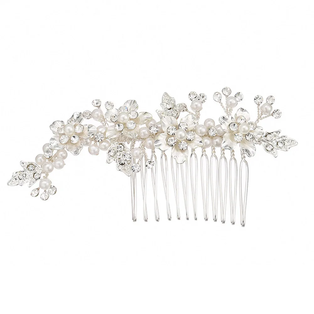 

Flower Pearl Design Bride Pearl Hair Combs Wedding Dress Accessories Women Head Piece Hair Ornaments