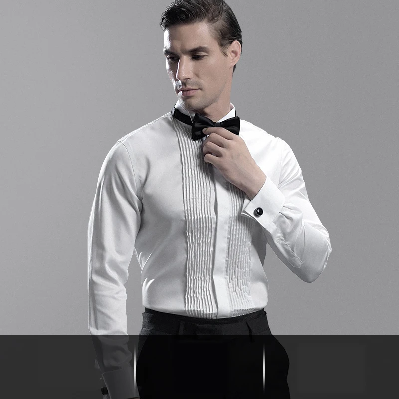 

2021 New Male High Quality 100% Cotton Solid Color Regular Fit Dress Shirt Formal Business Meeting Suit Wear Gift for Men