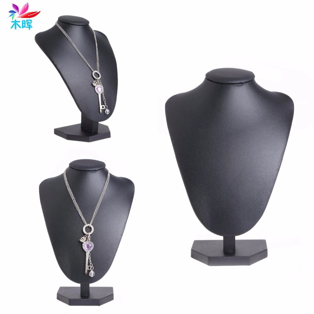 

Leather Jewelry Necklace Pendant Neck Model Props Display Stand Holder 22*15cm