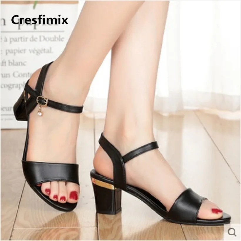 Cresfimix sandalias/женские модные босоножки на высоком каблуке Сезон весна лето Милые