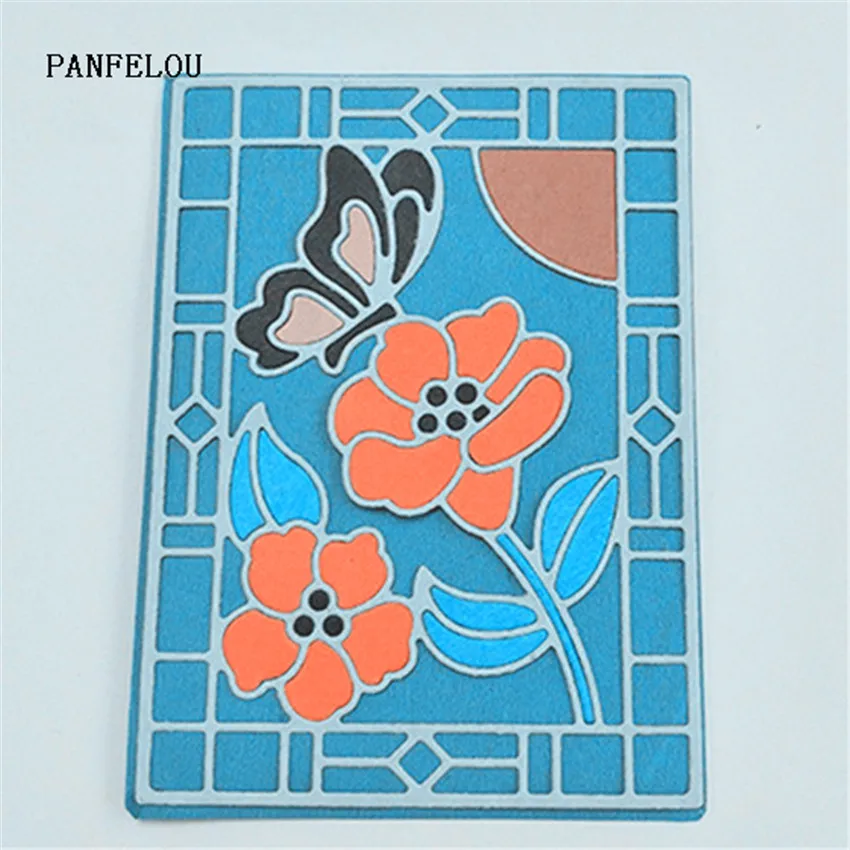 Металлические штампы PANFELOU для скрапбукинга с изображением бабочки цветка бумаги