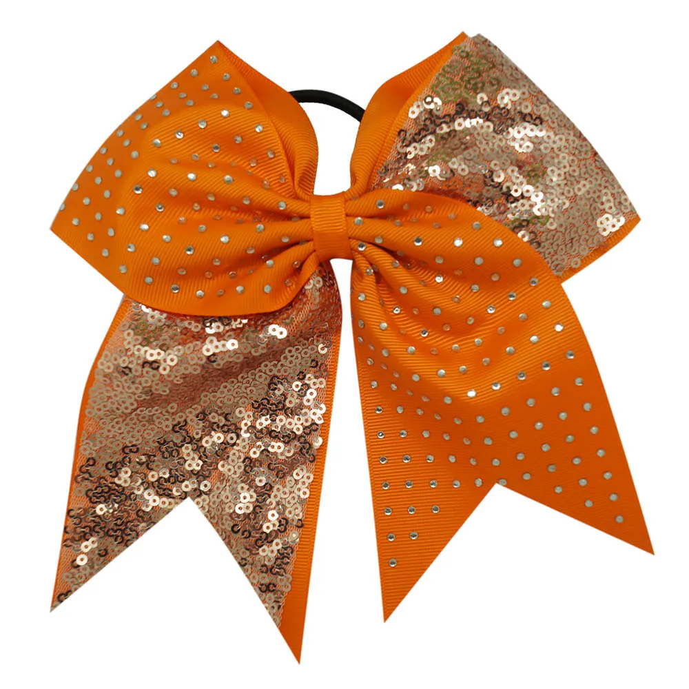 6 " твердые блестки Стразы бутик корсажная лента Cheer бант с эластичными лентами для волос для Черлидинга девушки аксессуары для волос - Цвет: 6