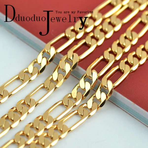 Ожерелье из настоящего золота 24 к для мужчин цепочка модные свадебные украшения 5