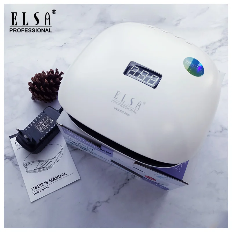Сушилка для ногтей ELSA 48 Вт, быстрая, УФ-гель, лампа для отверждения с нижней частью 30 s/60 s, таймер, ЖК-дисплей, лампа для ногтей, сушилка - Цвет: ELSA Lamp
