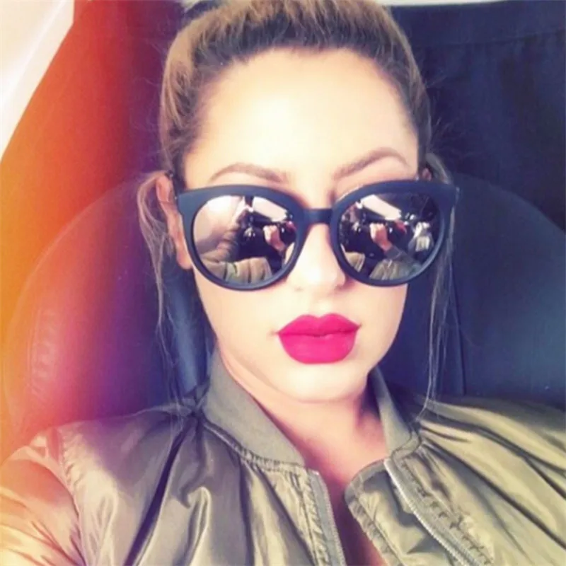 Солнечные очки кошачий глаз женские зеркальные солнцезащитные аксессуары в