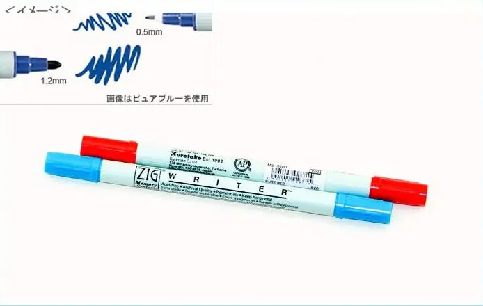 ZIG Markers Kuretake Акварельная ручка кисть двойной наконечник записывающее на водной