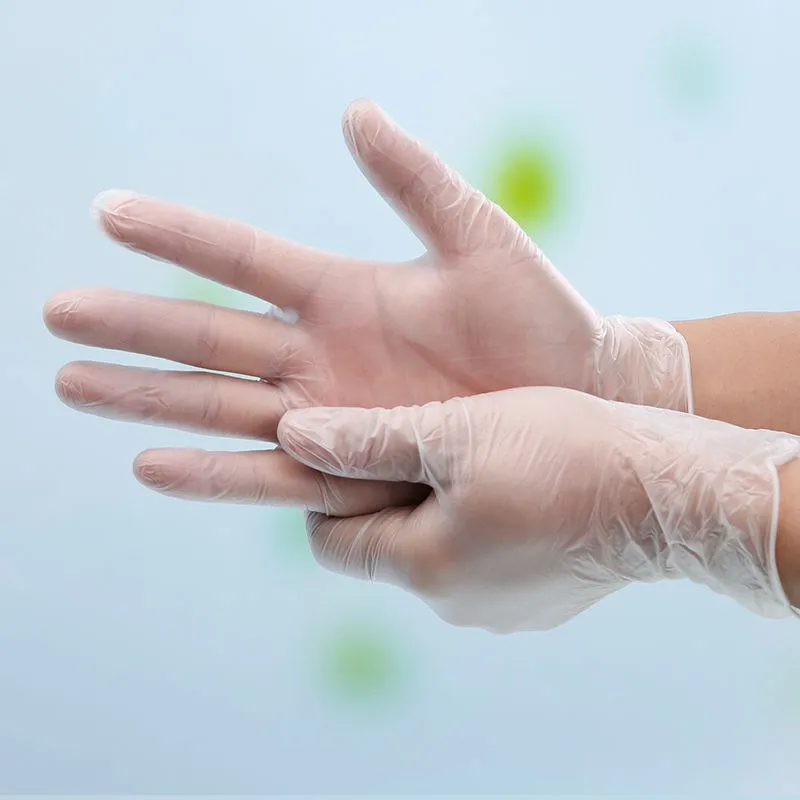 WCIC 5 пар/Лот одноразовые перчатки лабораторные пищевые медицинские рабочие прозрачные ПВХ перчатки водонепроницаемые бытовые латексные перчатки для уборки