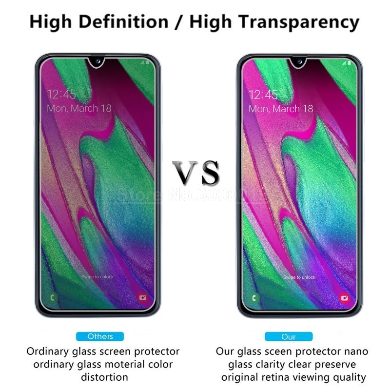 2 шт закаленное стекло для Samsung Galaxy A40 защита экрана 9H 2.5D телефон на Защитное