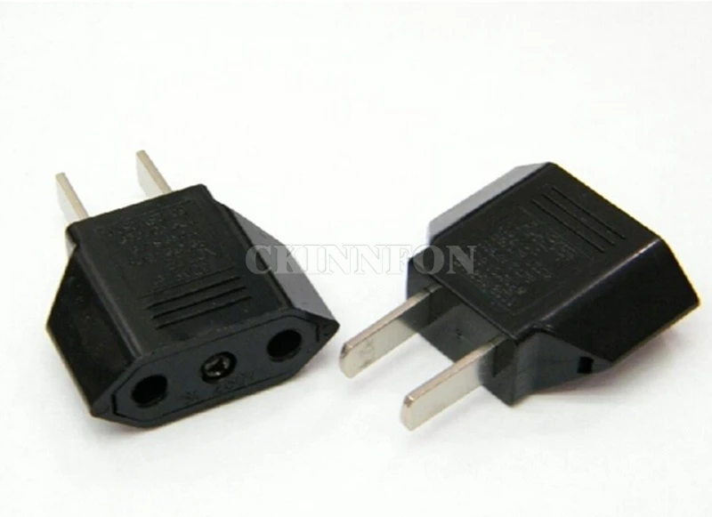 

2000Pcs/Lot EU Europe Female to US USA Male Wall AC Power Plug Travel Adapter Converter (Black)
