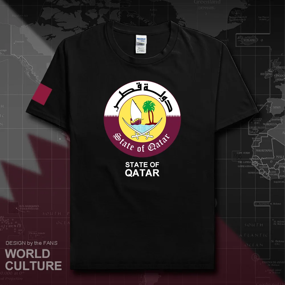 State of Qatar мужские футболки 2018 трикотажные сборной страны 100% хлопок футболка для