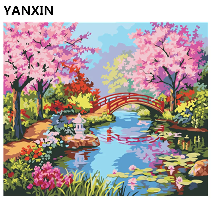 YANXIN DIY рамка картина по номерам масляная краска настенные художественные картины