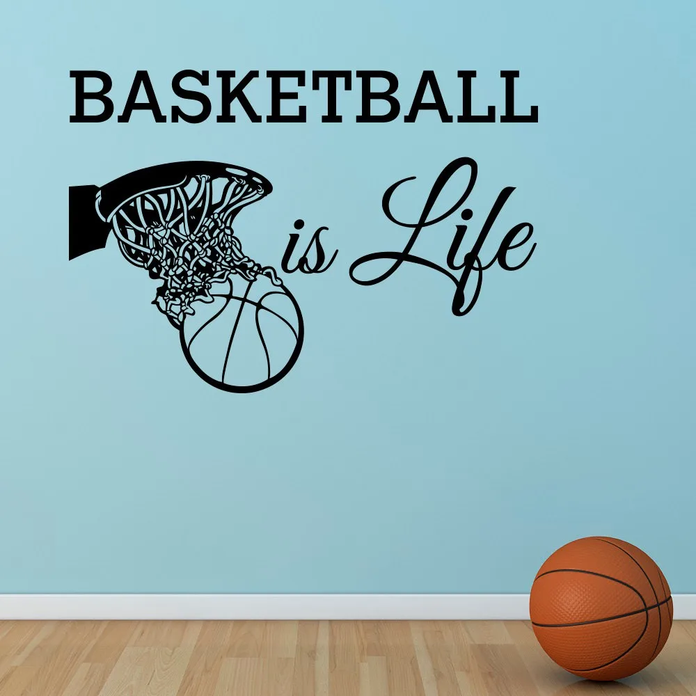

Basketball Is Life Wall Decal Basketball Hoop Wall Sports Vinyl Stickers Nursery Kids Teens Boys Room Art Home Decor