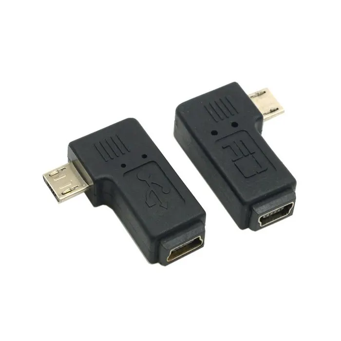 Угловой Мини USB 5 контактный разъем для Micro адаптер синхронизации данных с