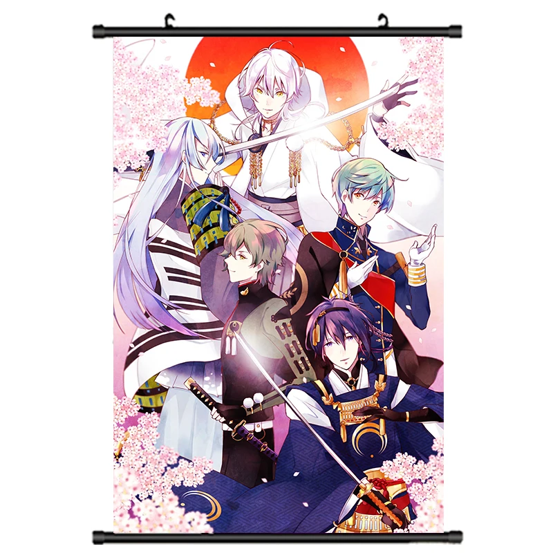 Японское аниме Touken Ranbu онлайн Mikazuki Munechika& kogitsunemaru домашний Декор настенный свиток плакат декоративная картина