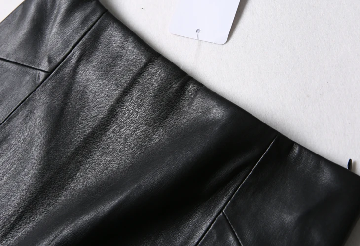 2019 весенняя и осенняя юбка из искусственной кожи с высокой талией Длинная