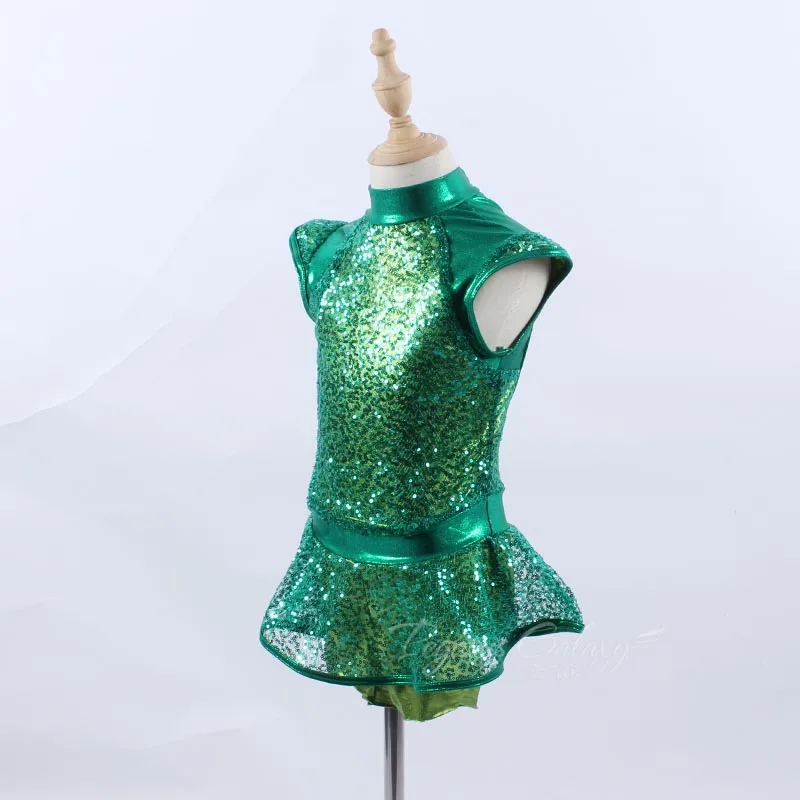 Балетное платье с зелеными блестками модные платья для девочек детская балетная