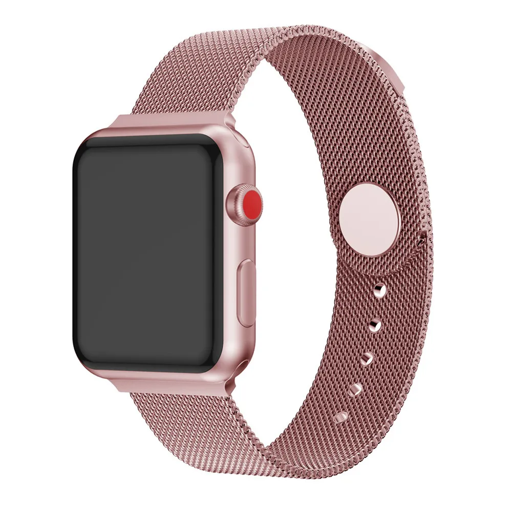 38 мм 42 нержавеющая сталь двойная Магнитная Миланская петля для apple watch ремешок