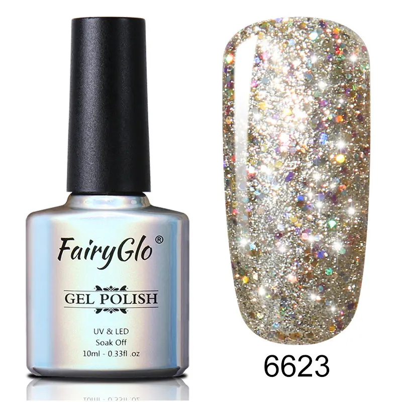 6623 Блестящий Гель-лак для ногтей FairyGlo, штамповка, лак для ногтей, 10 мл, звездная позолота, Vernis a Ongle, лак для ногтей Nagellak Lucky, Гель-лак - Цвет: 6623