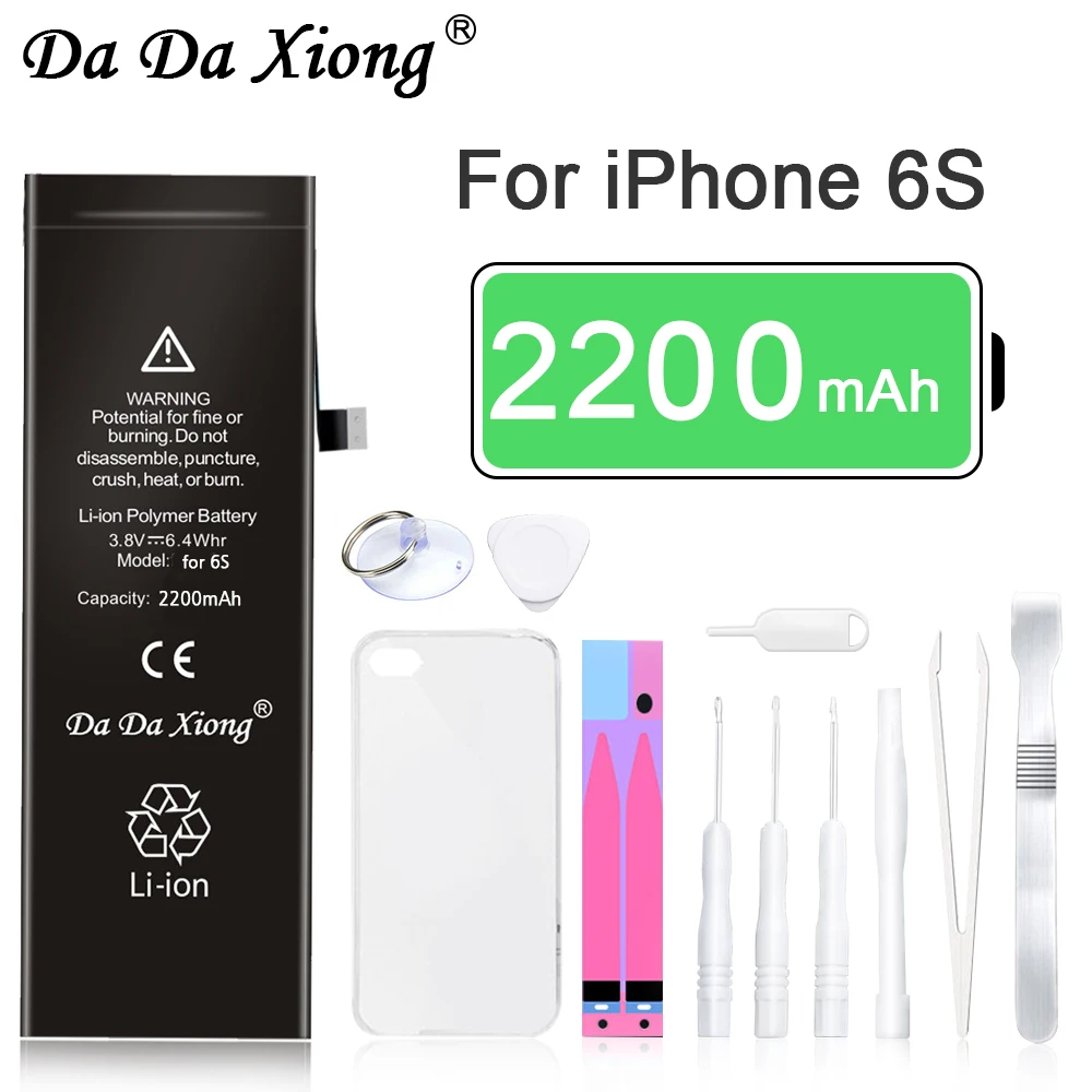 Литиевая батарея Da Xiong для iPhone 6S 6GS внутренняя сменная аккумулятор 2200 мАч