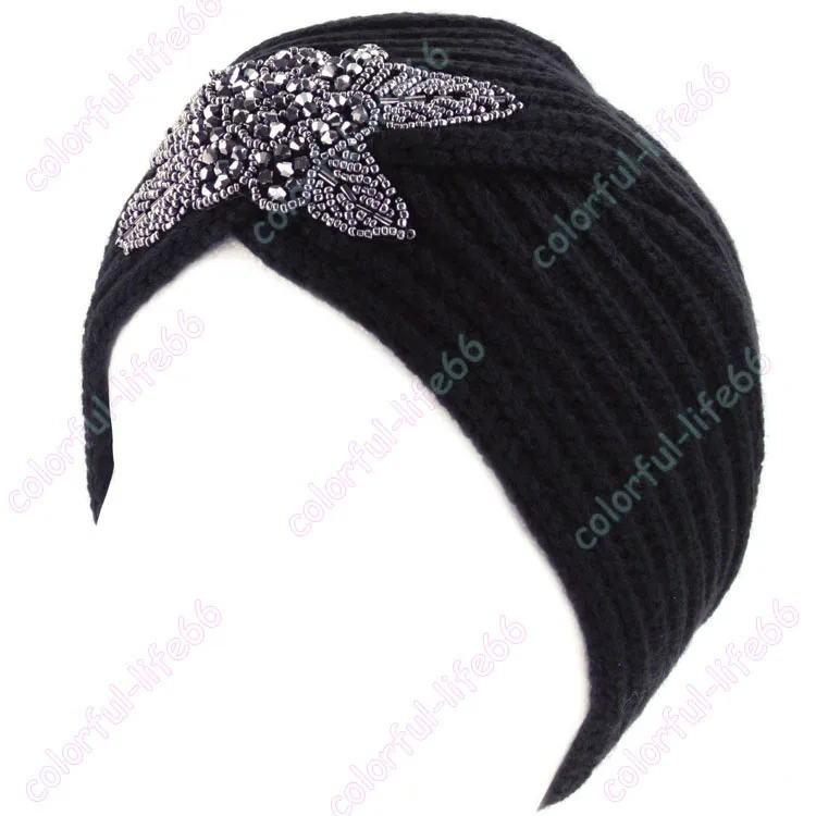 Шапка чалма с брошью. Зима - Цвет: Style 3 Black