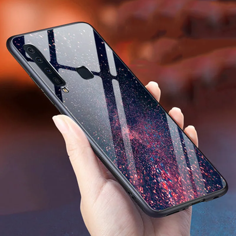 Чехол из закаленного стекла для Samsung Galaxy A9s SM-A9200 мягкий силиконовый чехол жесткий