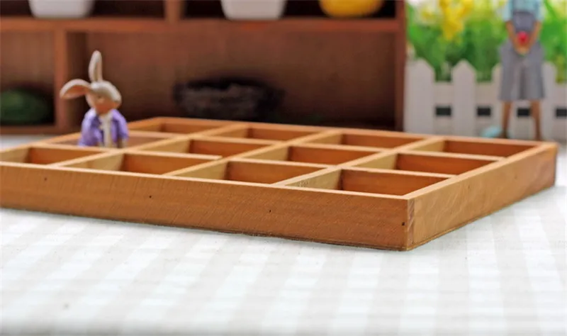 Винтажный поднос для хранения настольных ремесел деревянные цветочные горшки