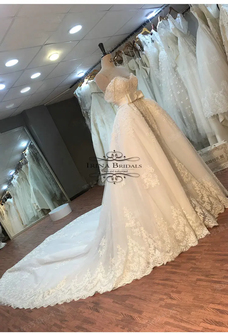 Платье-лодочка brautkleider hochzeitskleid с коротким рукавом и кружевной аппликацией