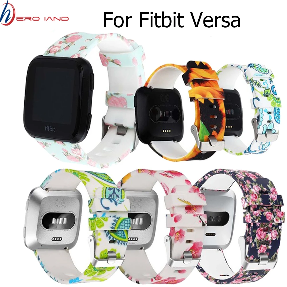 Ремешок для наручных часов Fitbit Versa силиконовый ремешок смарт с водяным принтом