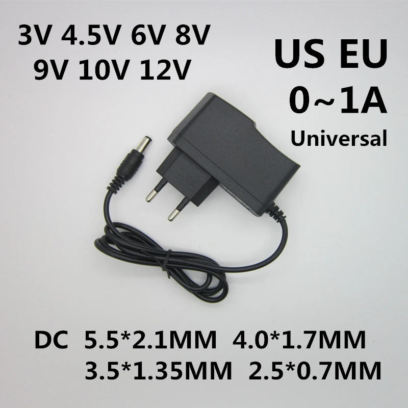 Adaptateur d'alimentation pour bandes 1 A  1 pièce  110-240V DC 3V 4.5V 6V 8V 9V 10V 12 V