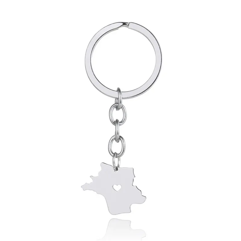 

Модный брелок для ключей с картой Франции, брелок для ключей из нержавеющей стали с картой во французском стиле, брелок для ключей с картой д...