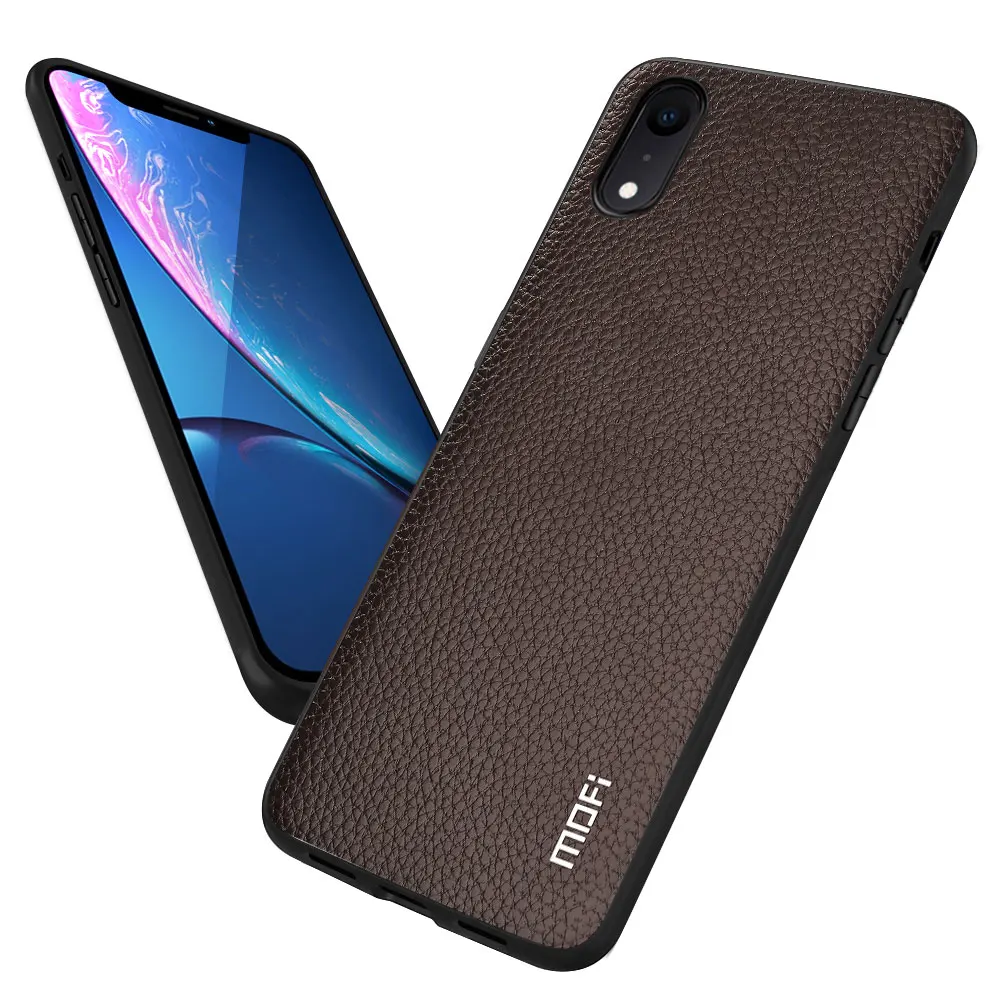Brown MOFi задняя крышка для Apple iPhone XR чехол для iPhone XR корпус для Apple XR высокое качество полуобернутый из искусственной кожи Fundas Coque - Цвет: Brown