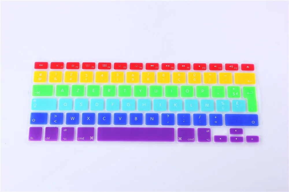 Чехол для клавиатуры AZERTY французский евро Радужный Apple macbook Air Pro Retina 13 15 17 защитные