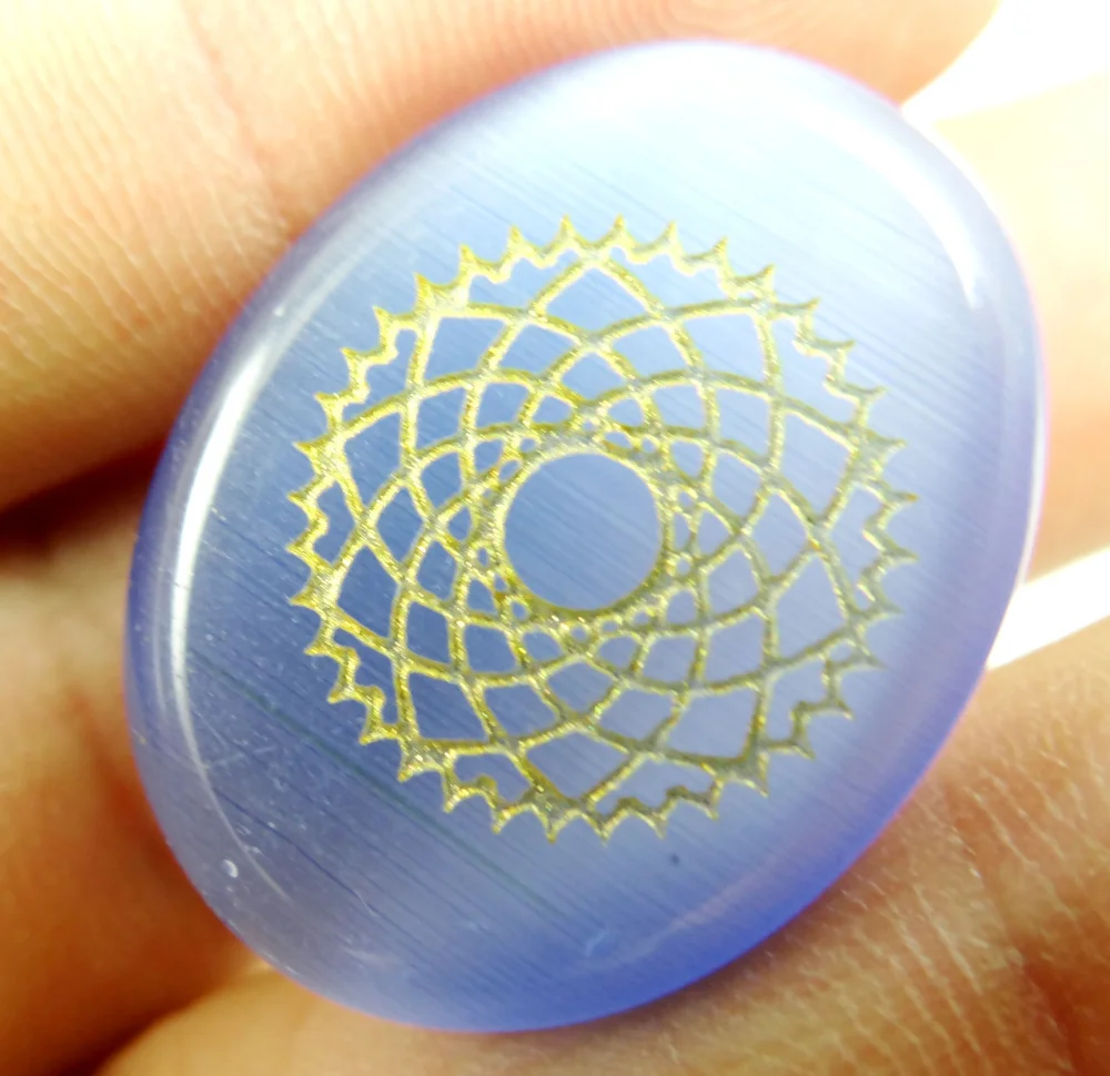 Natural Stone 7 colors Cat's Eye Stone carved Chakra Pendants Oval Shape Choker Reiki 7 Chakra Stone Pendant no hole 7PCS