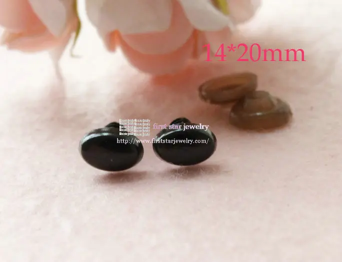 14 * 20 мм черный цвет пластика плюшевый медведь игрушки глаза / носы с washers # ntb1 |