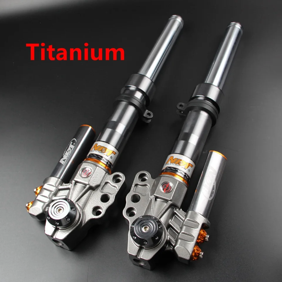 33mm Titanium 2 шт. мотоциклетные передние амортизаторы задней подвески гидравлические вилы 400 мм-33 мм не регулируется для MSX125 BWS скутер изменить одна пара - Цвет: 33mm Titanium