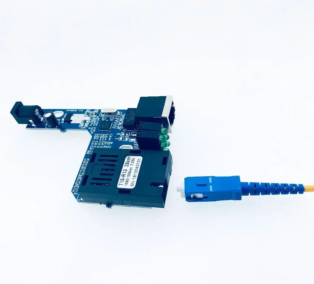 1 пара 100 м Fast Ethernet оптоволоконный медиа-конвертер трансивер переключатель наполовину доска 10/100M однорежимный одинарный волоконно SC 25 км
